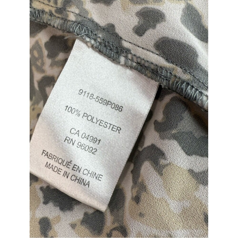 Dalia Collection Cream & Gray Animal-Print Long Sleeve Button-Front Blouse - Picture 10 of 13